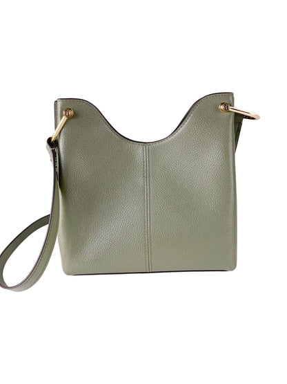 Michael Kors Joan Bolso bandolera grande de piel de ante perforada (verde militar)