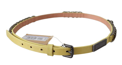 Ceinture fine en cuir jaune John Galliano