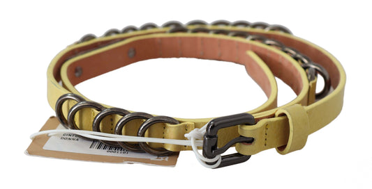 Ceinture fine en cuir jaune John Galliano