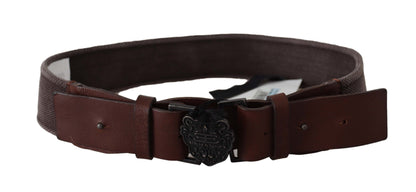 Ceinture classique en cuir marron foncé Ermanno Scervino avec boucle logo