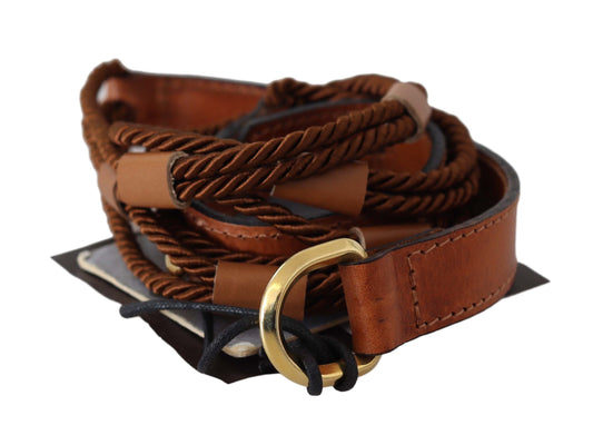 Ceinture en cuir tressé Scervino Street - Marron foncé