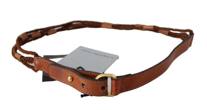 Ceinture en cuir tressé Scervino Street - Marron foncé