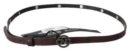 Ceinture nationale en cuir marron avec quincaillerie rustique