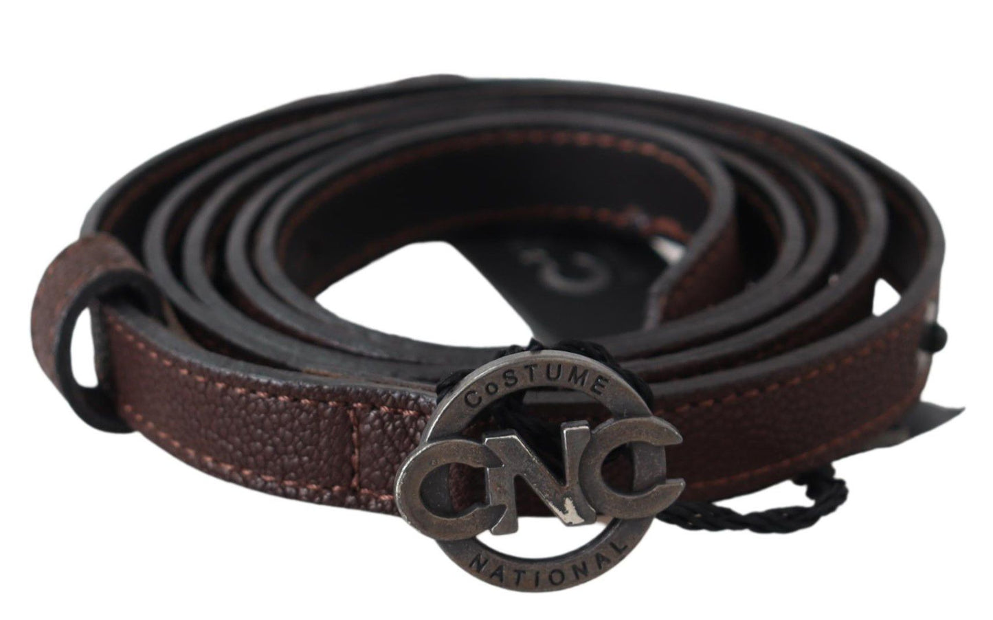 Ceinture nationale en cuir marron avec quincaillerie rustique