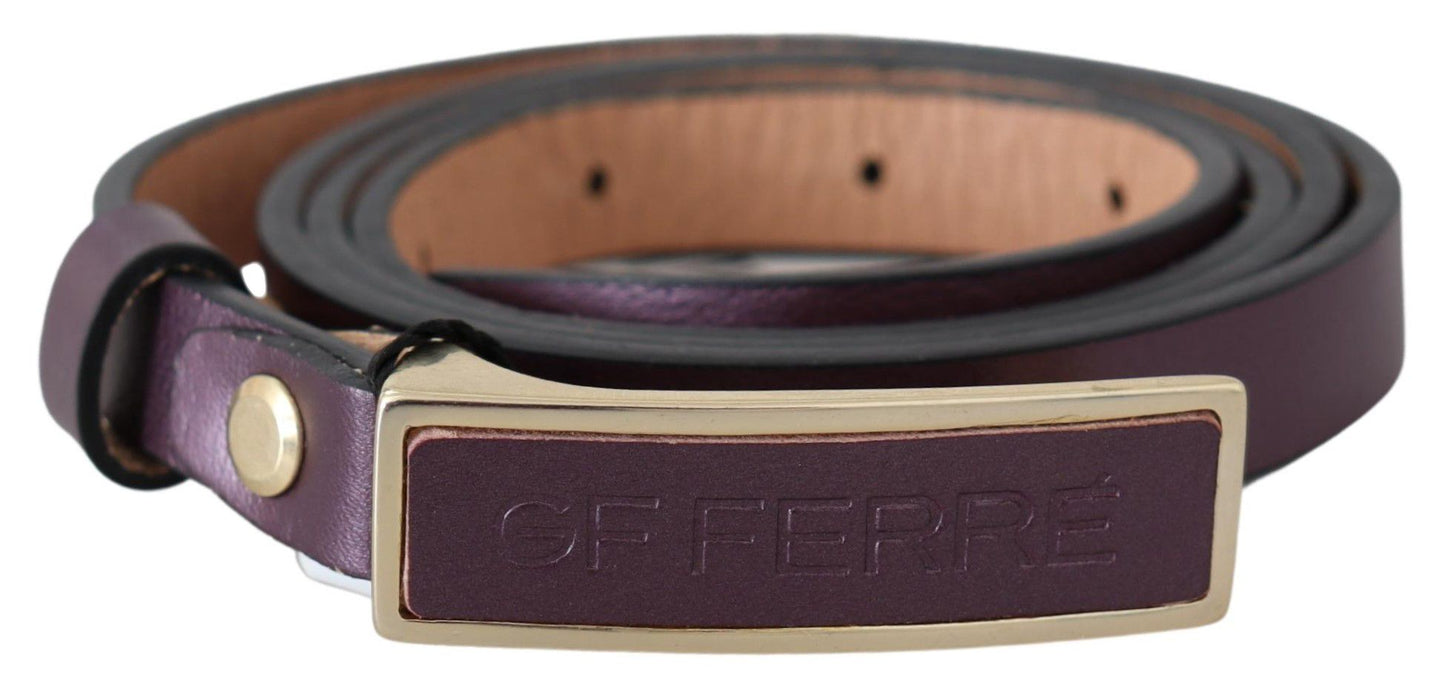 Ceinture en cuir marron Gf Ferre avec boucle dorée