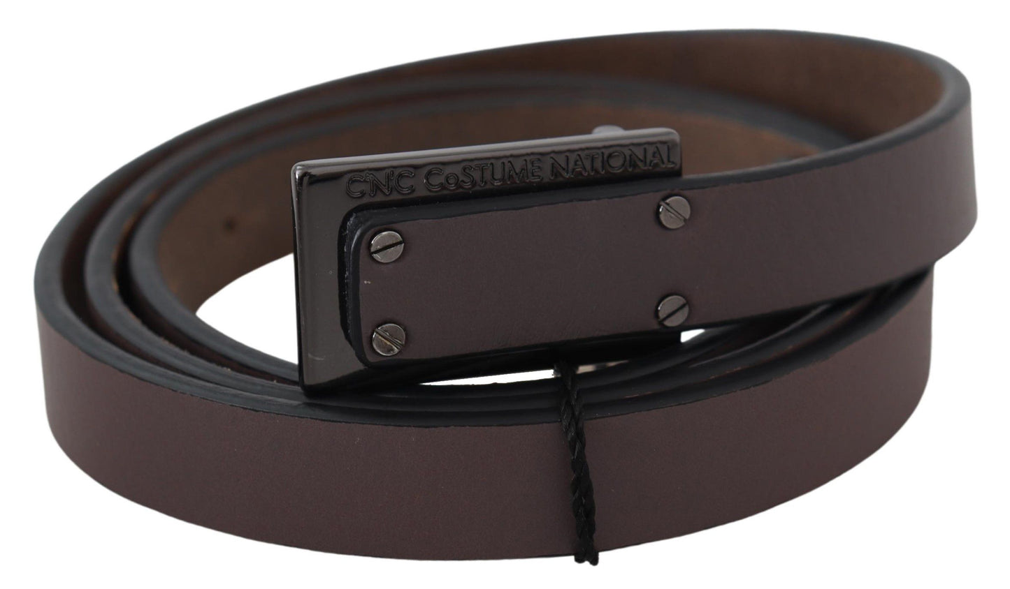 Costume national ceinture en cuir marron foncé