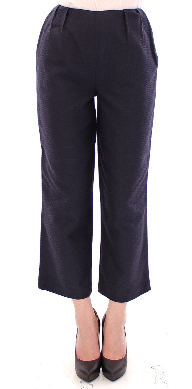 Andrea Incontri Chic Cropped Blue Pants - Exquisite Craftsmanship