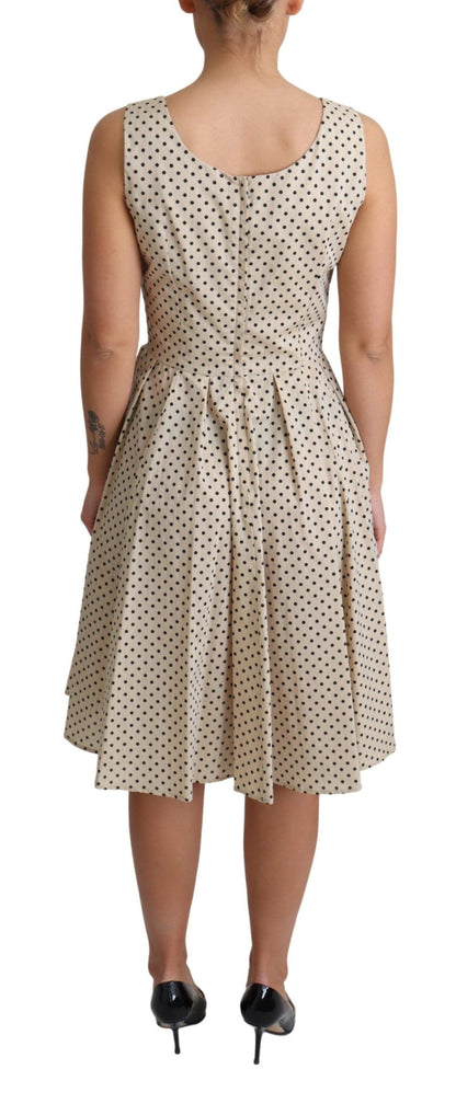 Dolce & Gabbana Elegant Polka Dot Sleeveless A-Line Dress