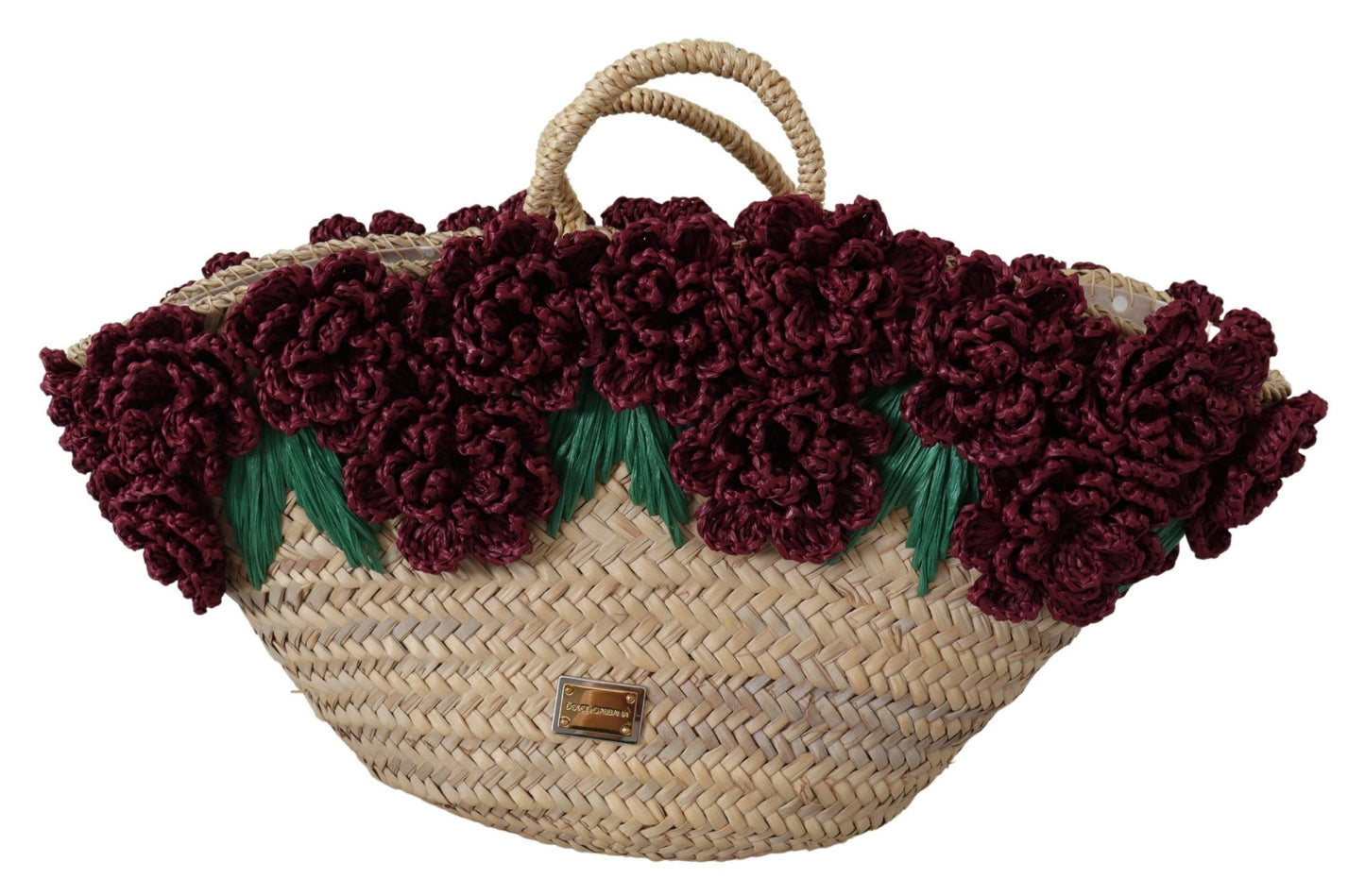 Dolce &amp; Gabbana sac à main en paille fleurie