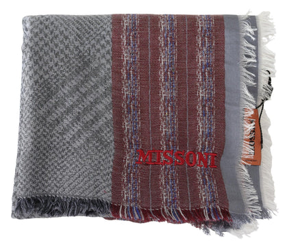 Écharpe de créateur en laine mélangée multicolore Missoni