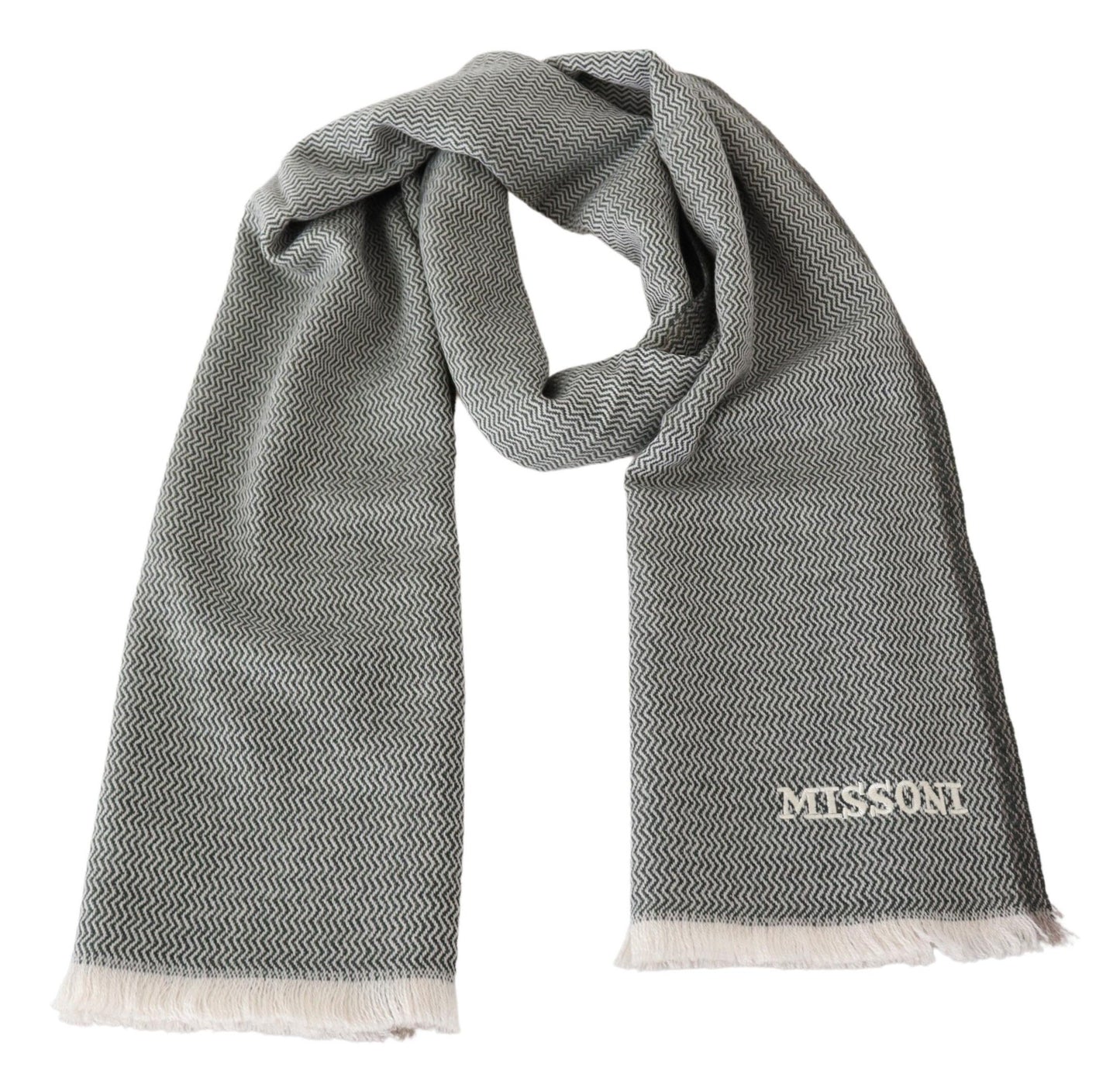 Missoni - Écharpe en cachemire pelucheux à zigzag - Gris