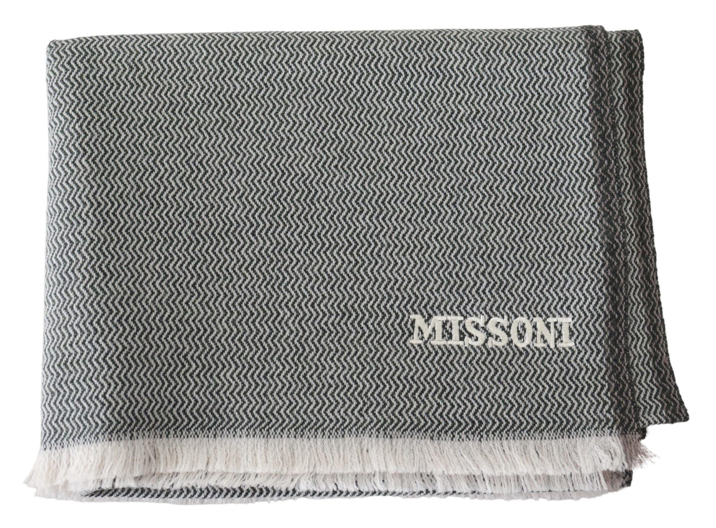 Missoni - Écharpe en cachemire pelucheux à zigzag - Gris