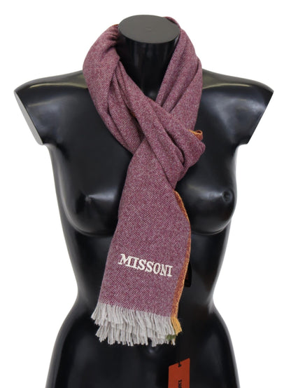 Écharpe Missoni en cachemire marron avec logo brodé