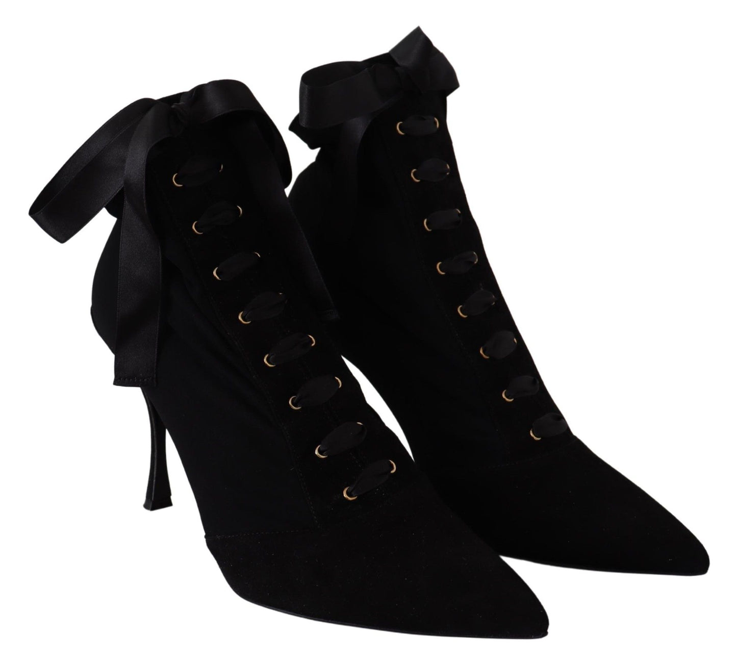 Bottines à talon noires Dolce &amp; gabbana avec semelle en cuir