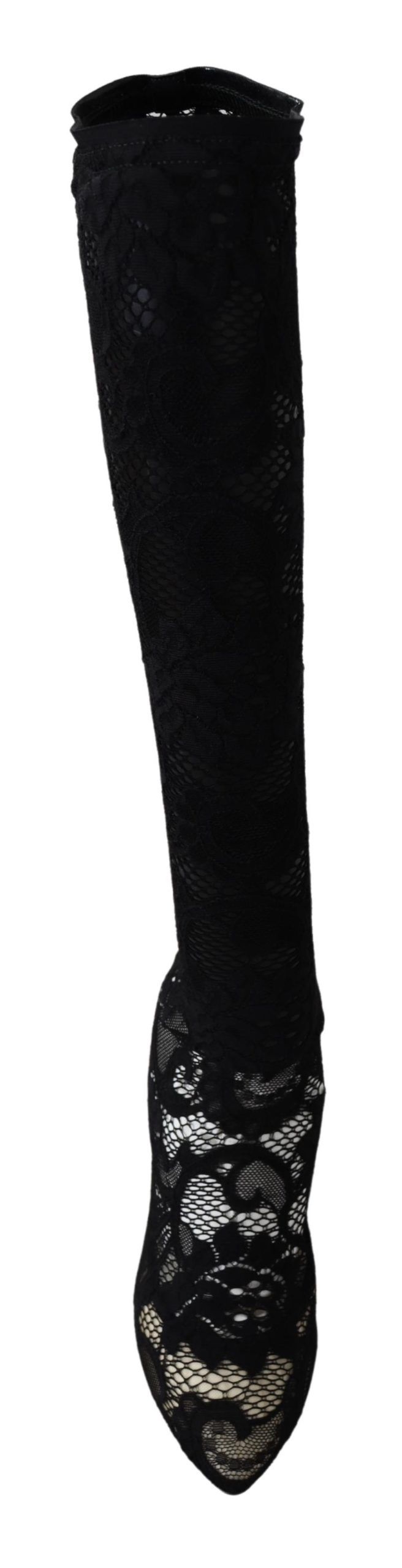 Escarpins chaussettes stretch noirs Dolce &amp; gabbana