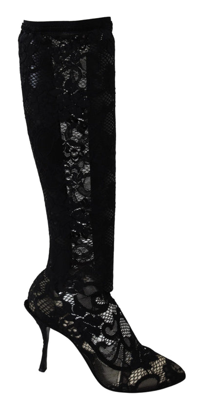 Escarpins chaussettes stretch noirs Dolce &amp; gabbana