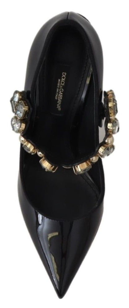 Escarpins en cuir noir et cristaux Dolce &amp; Gabbana