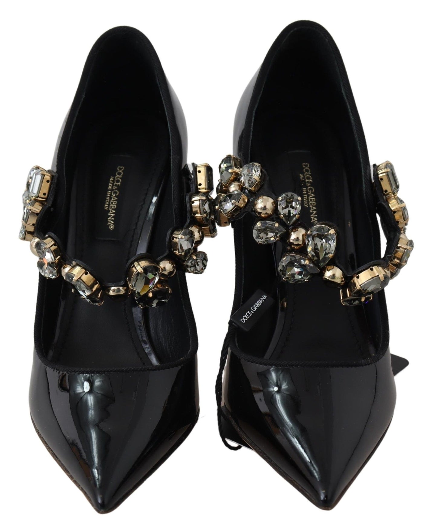 Escarpins en cuir noir et cristaux Dolce &amp; Gabbana