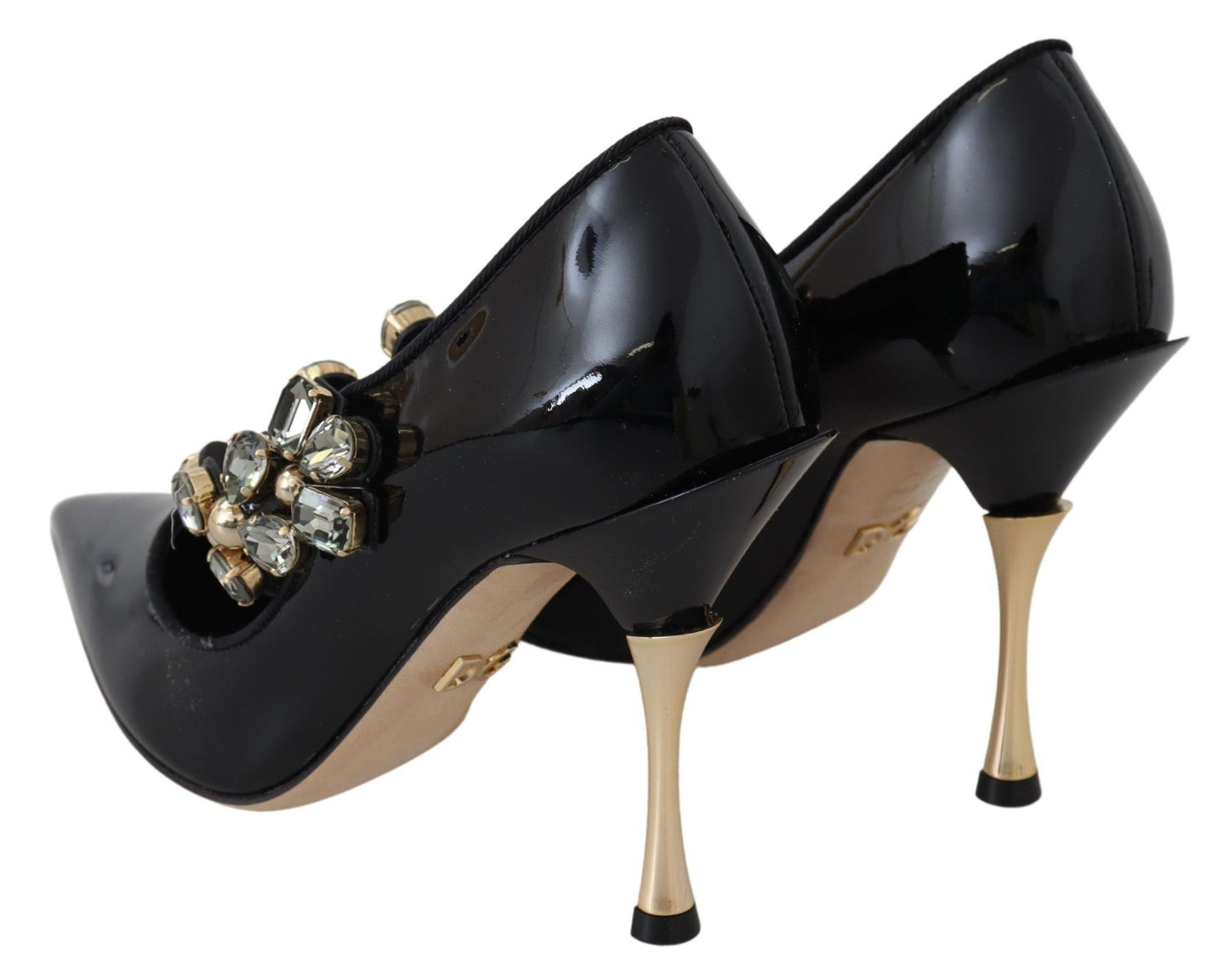 Escarpins en cuir noir et cristaux Dolce &amp; Gabbana