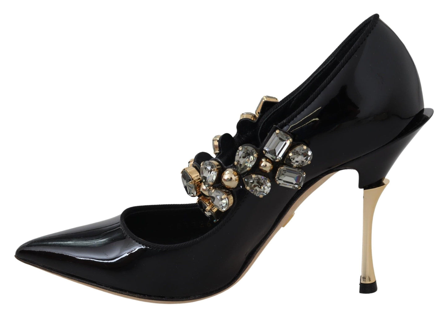 Escarpins en cuir noir et cristaux Dolce &amp; Gabbana