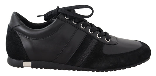 Baskets de sport en cuir noir Dolce &amp; Gabbana