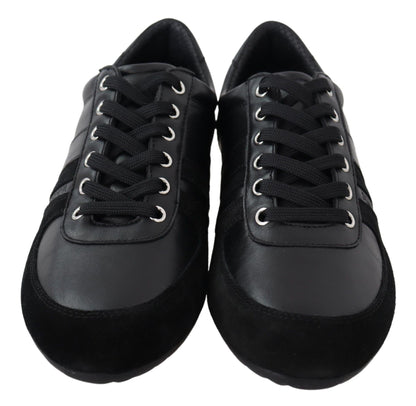 Baskets de sport en cuir noir Dolce &amp; Gabbana