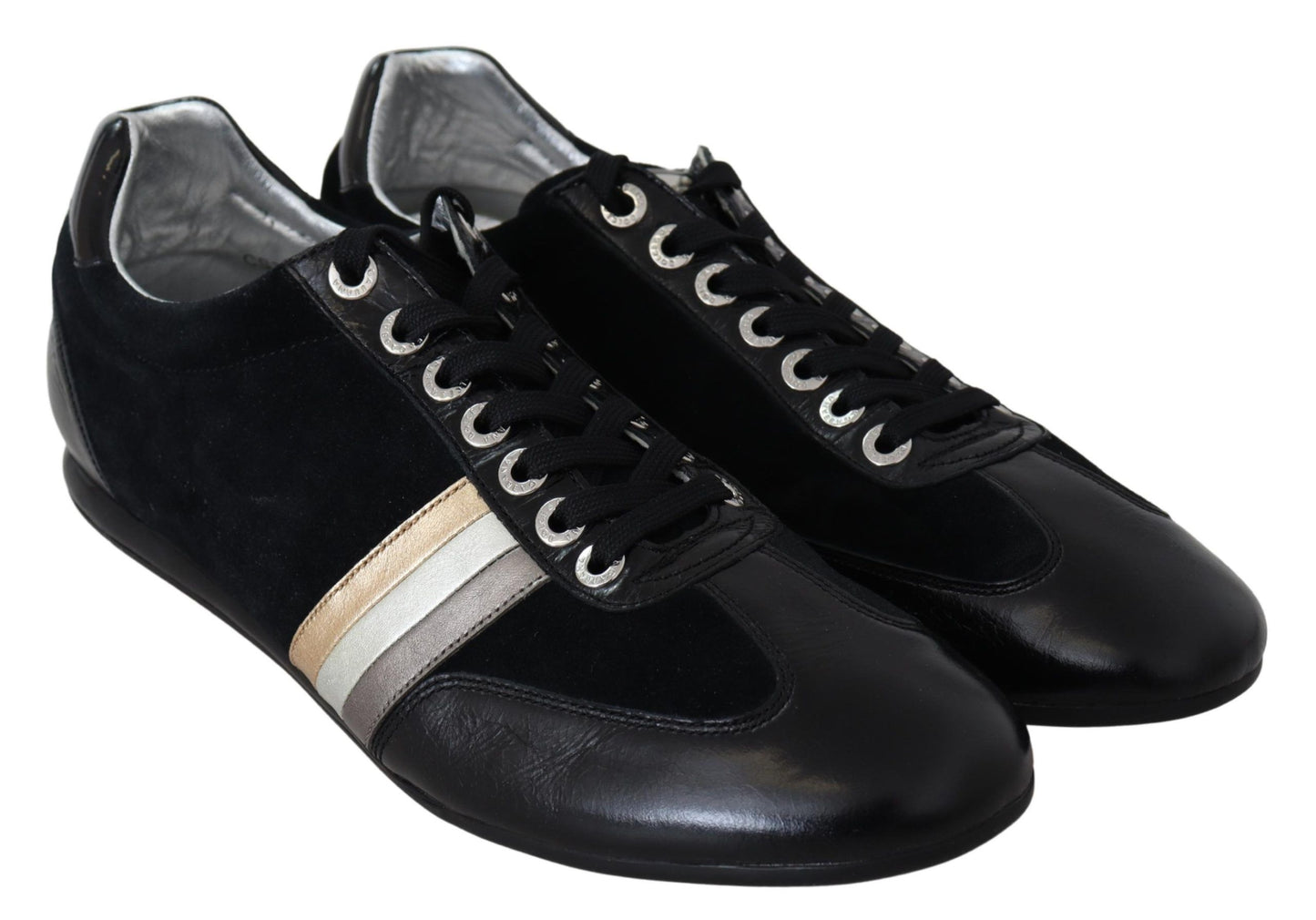 Baskets de sport en cuir noir Dolce &amp; Gabbana