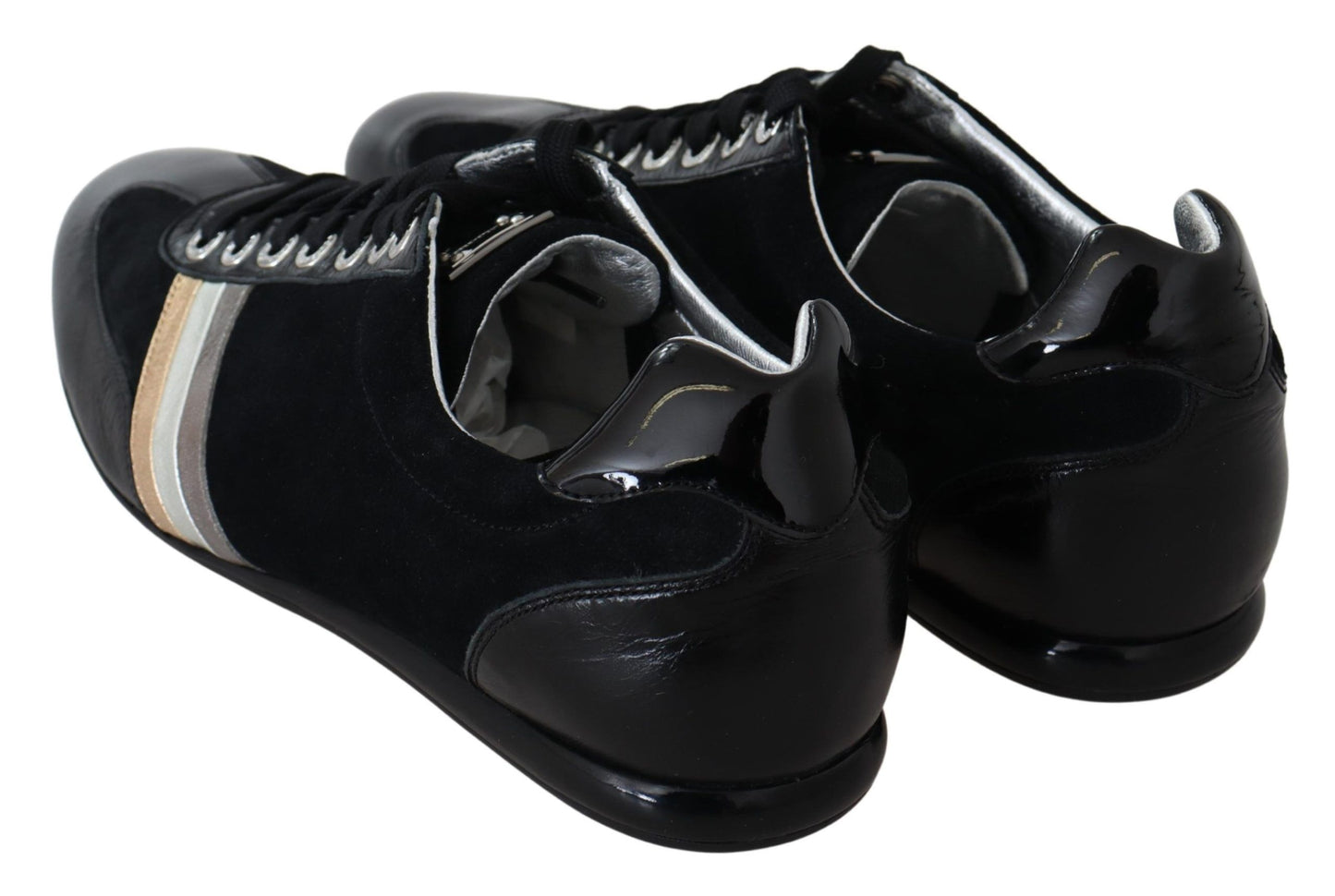 Baskets de sport en cuir noir Dolce &amp; Gabbana