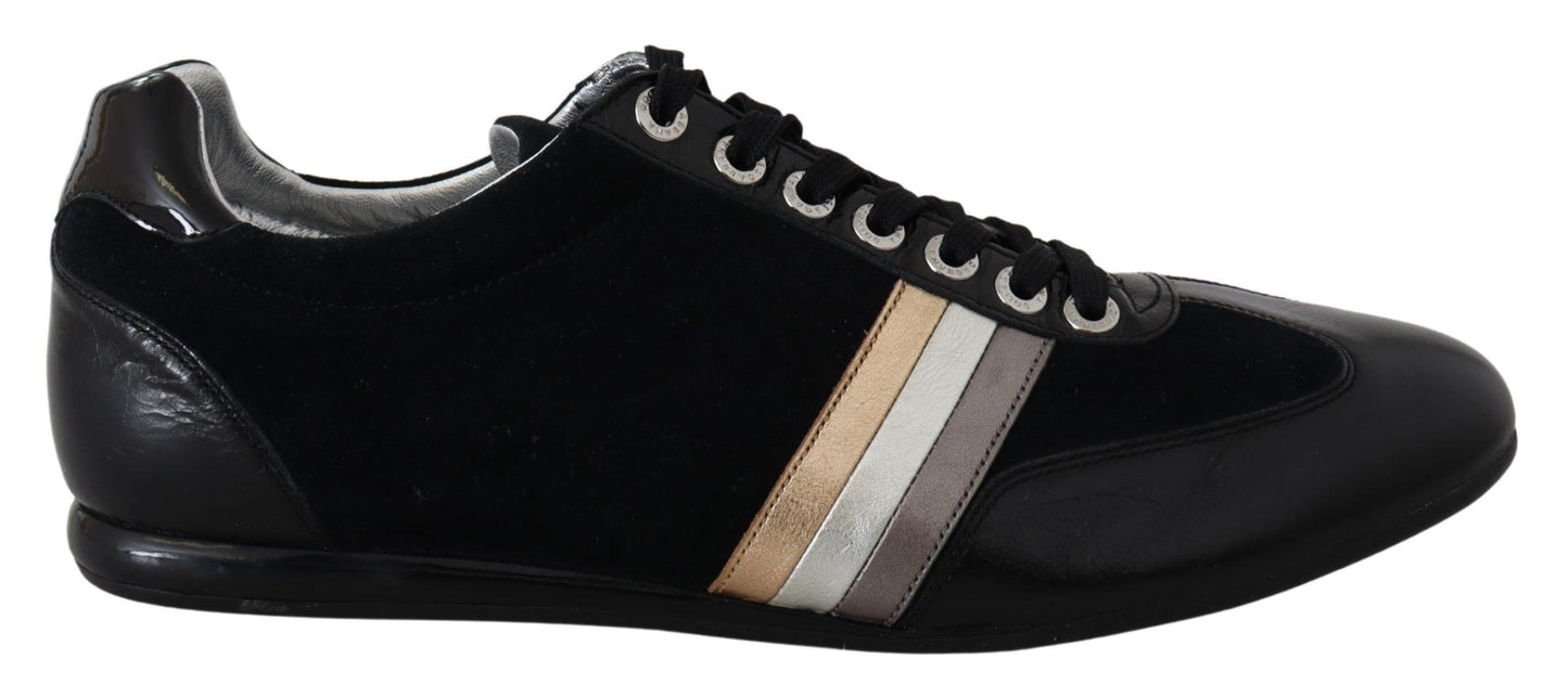 Baskets de sport en cuir noir Dolce &amp; Gabbana