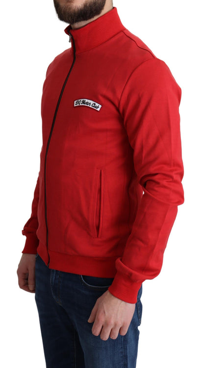 Dolce &amp; Gabbana Suéter tipo cárdigan rojo con cremallera y cuello alto elegante