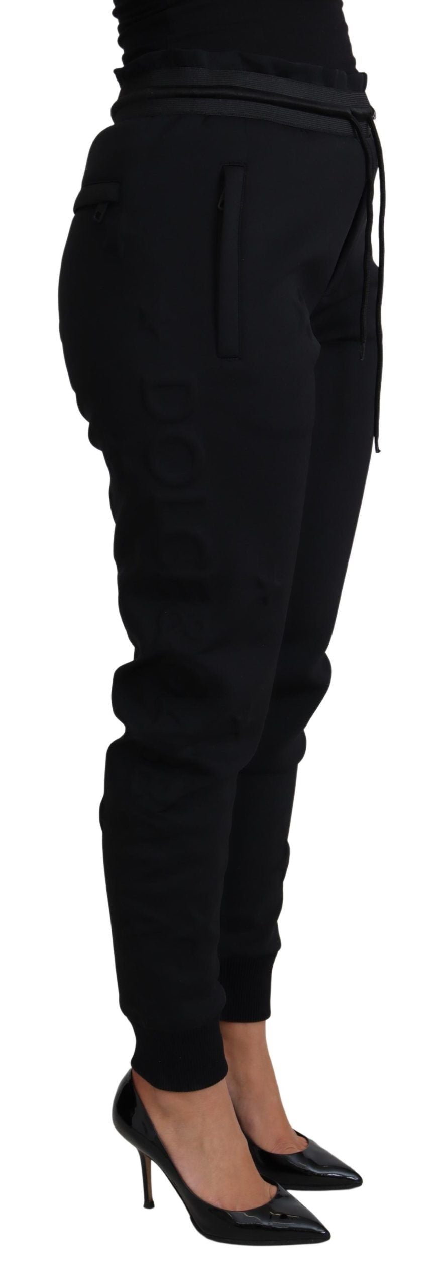 Pantalon de jogging noir Dolce &amp; Gabbana avec logo emblématique