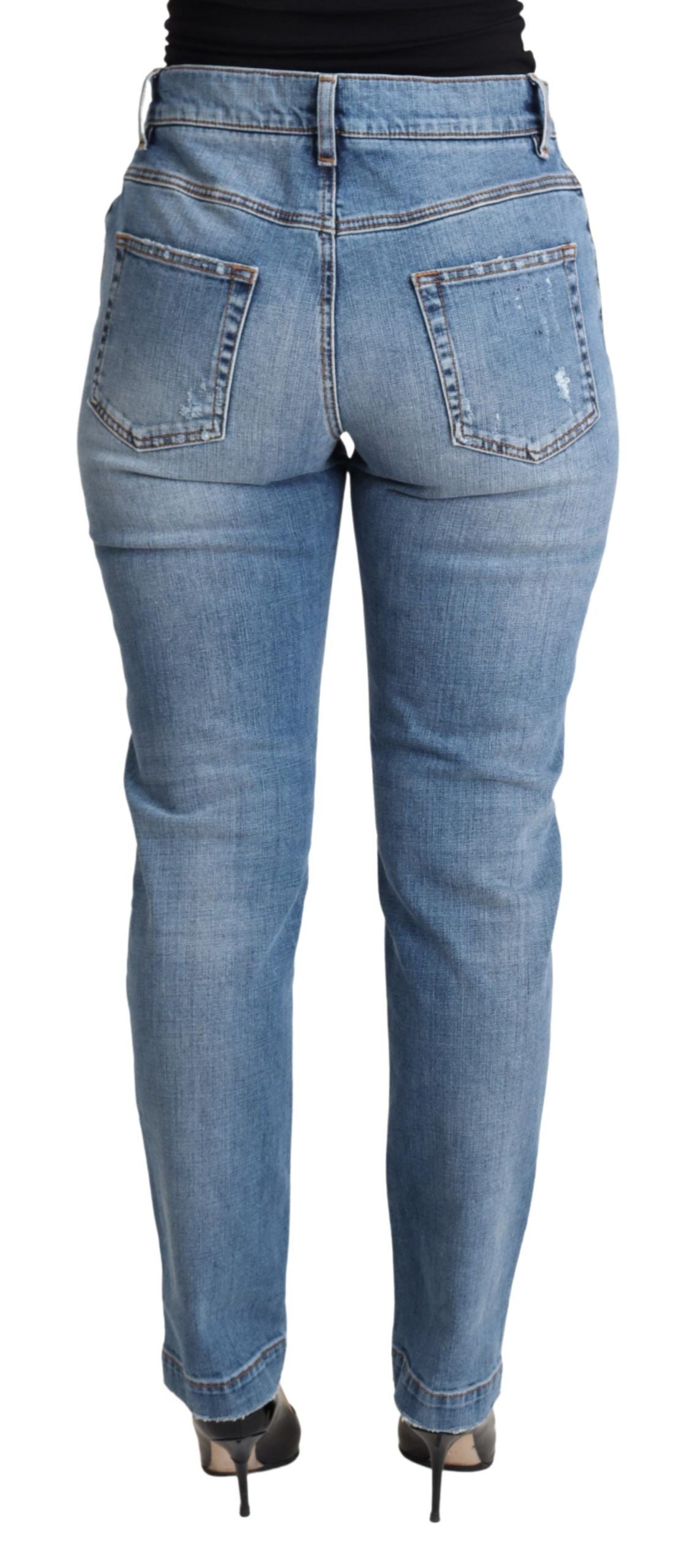 Dolce &amp; gabbana jean skinny taille haute en lambeaux