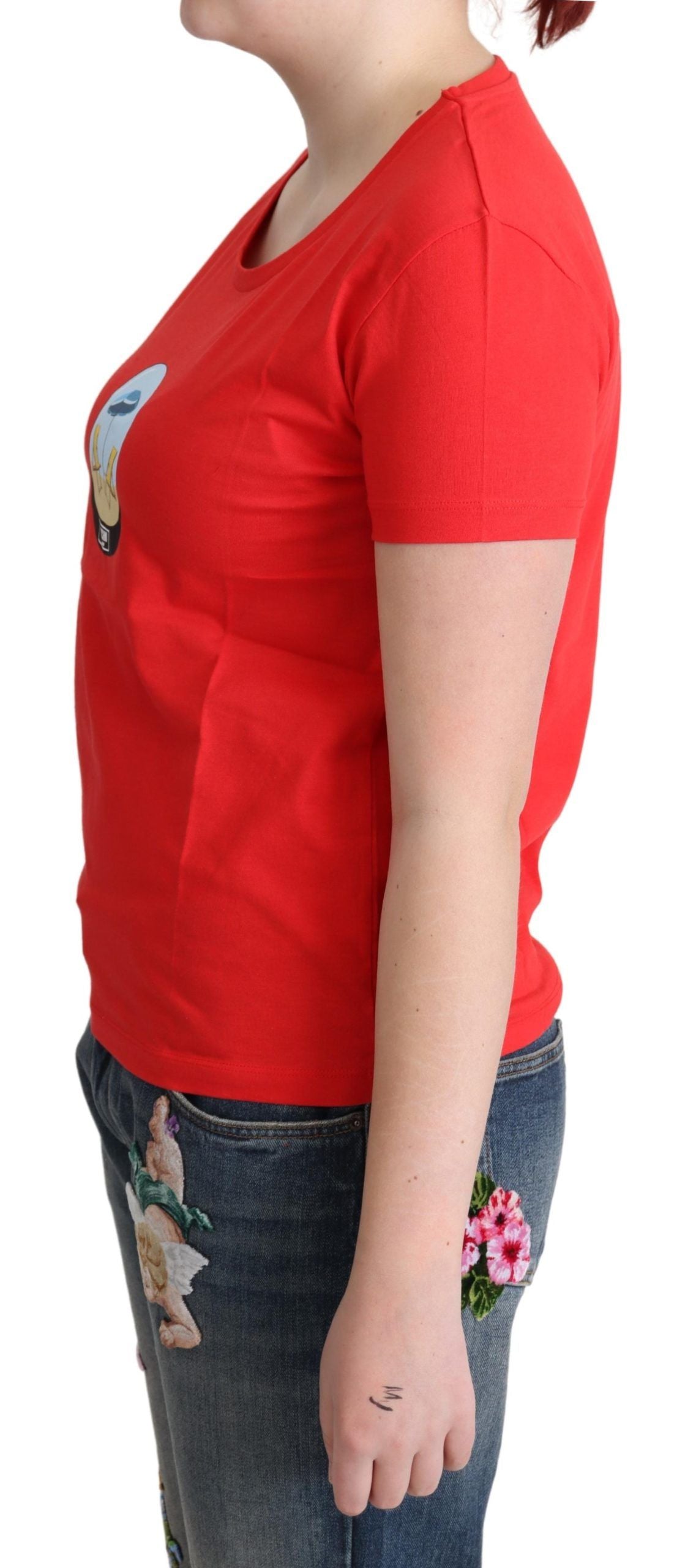 Camiseta Moschino Chic de algodón roja con estampado exclusivo