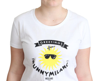 Moschino t-shirt en coton imprimé sunny milano