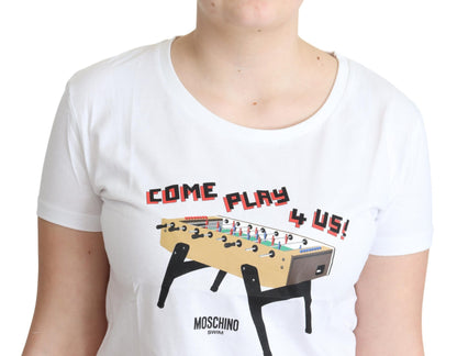 T-shirt à col rond en coton Moschino avec imprimé ludique