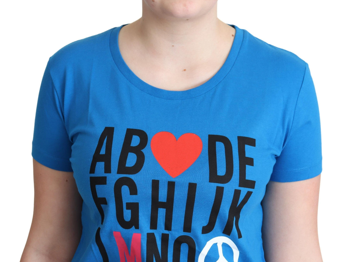 Moschino - T-shirt en coton avec alphabet - Bleu