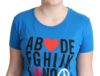 Camiseta Moschino Chic Alphabet de algodón en azul