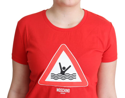 Moschino t-shirt en coton graphique rouge