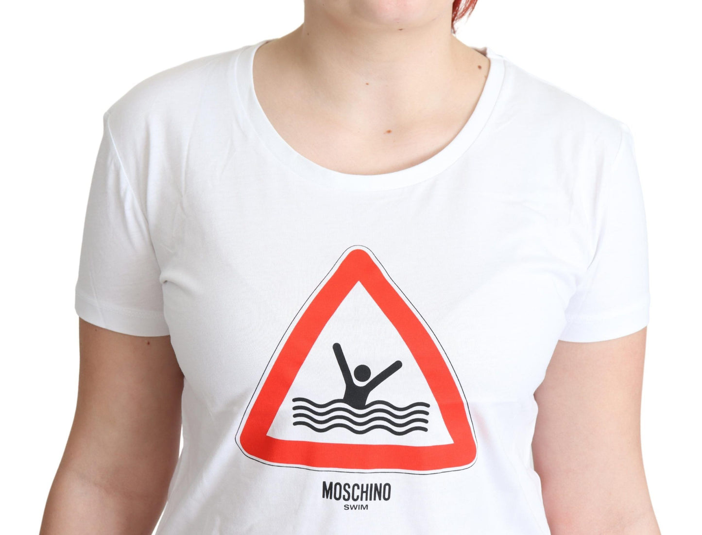 Moschino t-shirt en coton graphique triangle