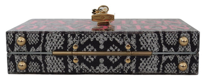 Pochette Dolce &amp; Gabbana en résine grise Dolce Box avec détails dorés