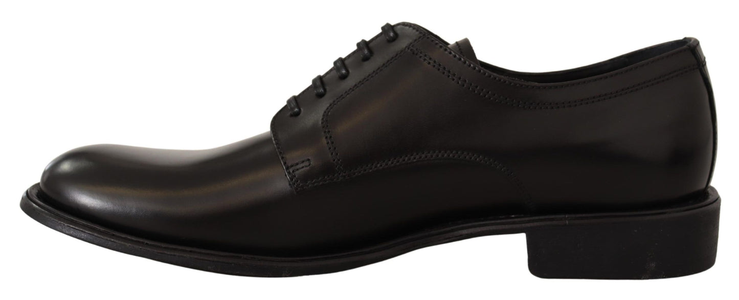 Chaussures derby formelles en cuir noir Dolce &amp; gabbana