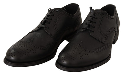 Dolce &amp; Gabbana - Chaussures derby à bout d'aile en cuir noir