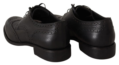 Dolce &amp; Gabbana - Chaussures derby à bout d'aile en cuir noir