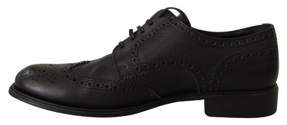 Dolce &amp; Gabbana - Chaussures derby à bout d'aile en cuir noir