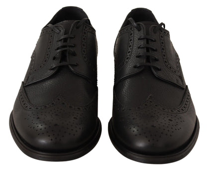 Dolce &amp; Gabbana - Chaussures derby à bout d'aile en cuir noir