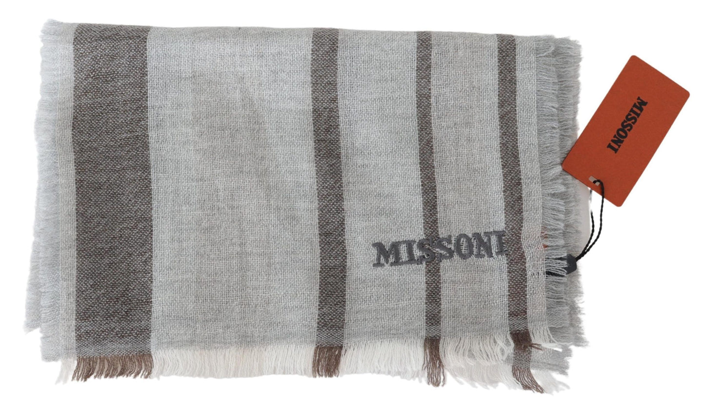 Missoni écharpe à franges à rayures en laine multicolore unisexe