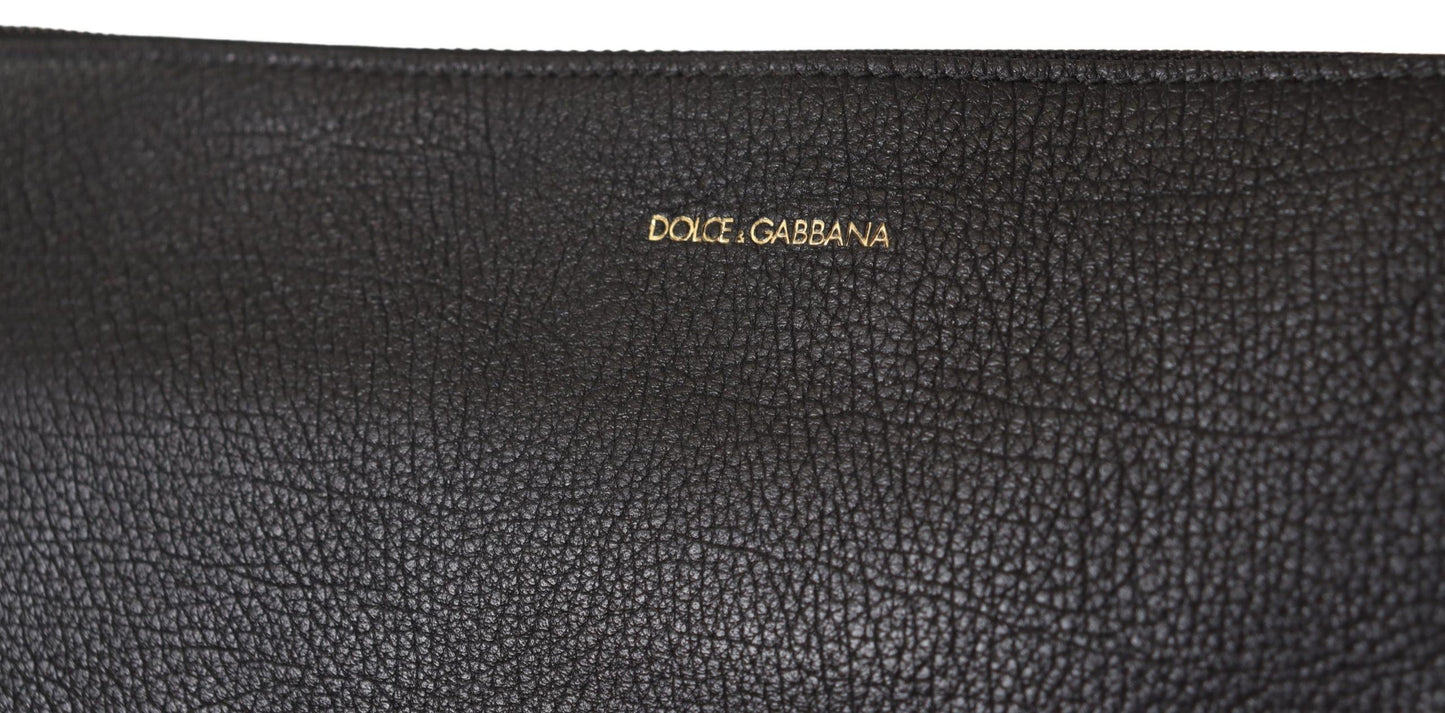 Dolce & Gabbana Elegant Black Leather Sling Shoulder Bag