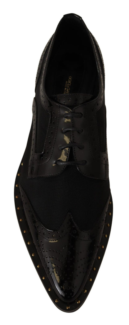 Dolce &amp; Gabbana - Chaussures Oxford noires à finitions dorées