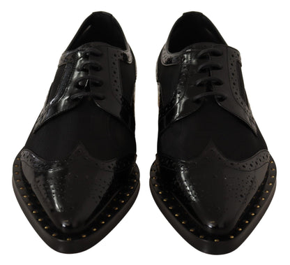 Dolce &amp; Gabbana - Chaussures Oxford noires à finitions dorées