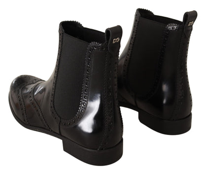 Dolce &amp; Gabbana - Bottines Oxford noires à bout ailé